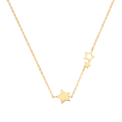 9CT GOLD TRAIL OF STARS NECKLACE