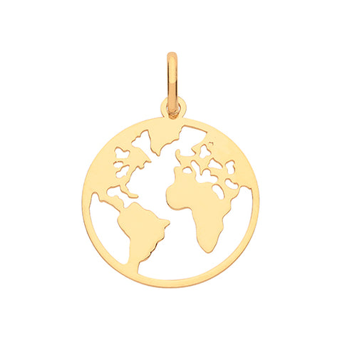9CT GOLD WORLD MAP PENDANT