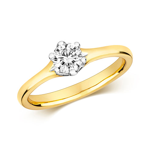 18CT GOLD SIX CLAW DIAMOND SOLITAIRE – Christine Alexander Fine Jewellery