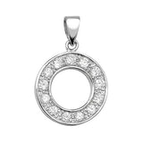 SILVER MEDIUM CUBIC ZIRCONIA SET INITIAL PENDANT